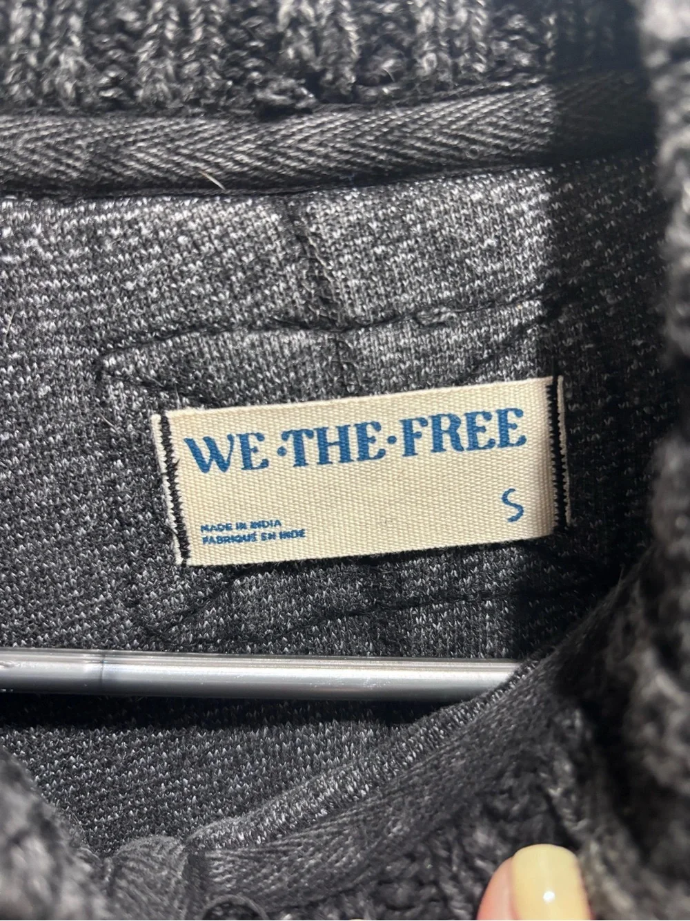 We The Free Charcoal Gray Button-Front Knit Cardigan